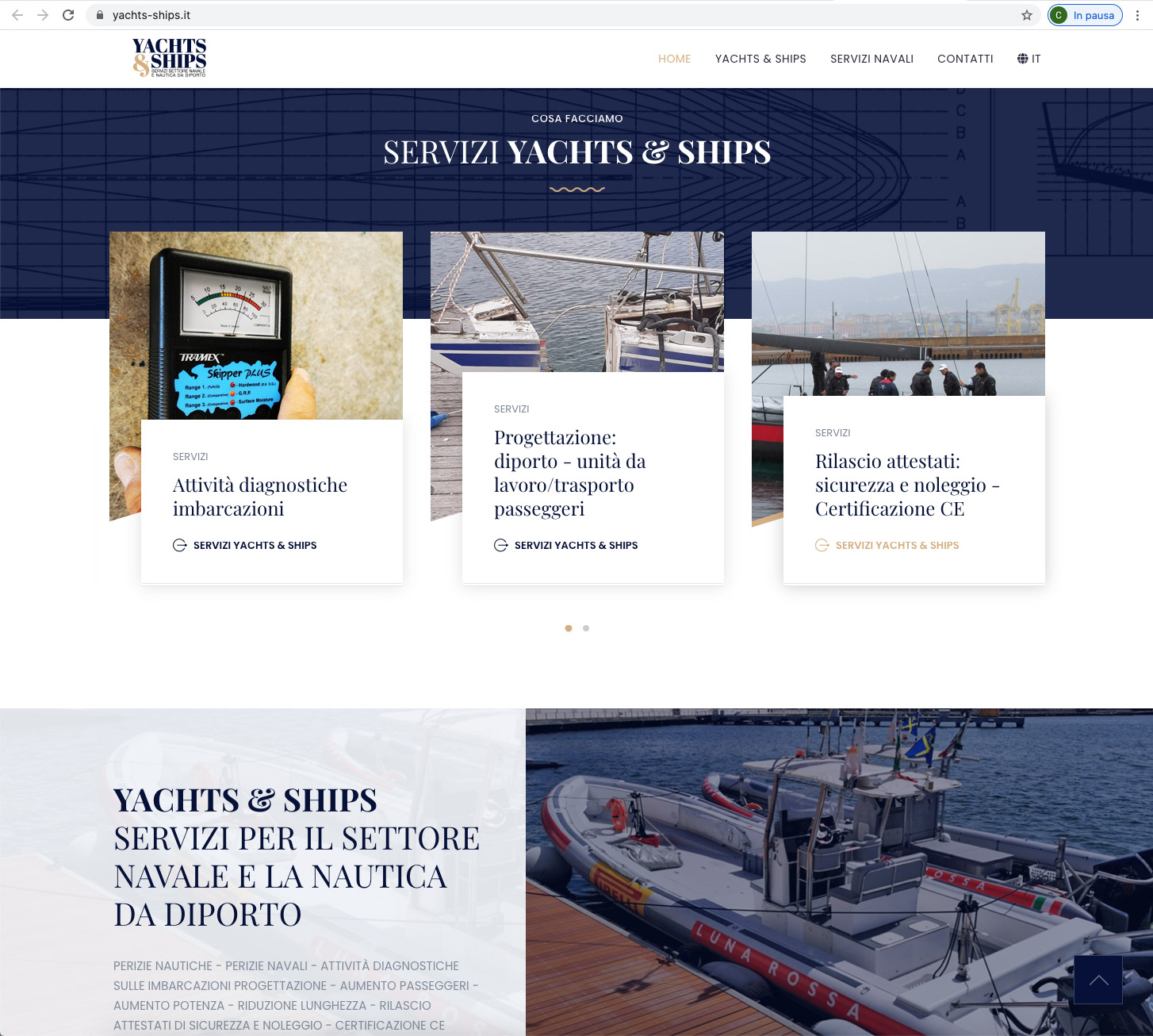 Realizzazione sito web responsive SG Consulting per Yachts and Ships