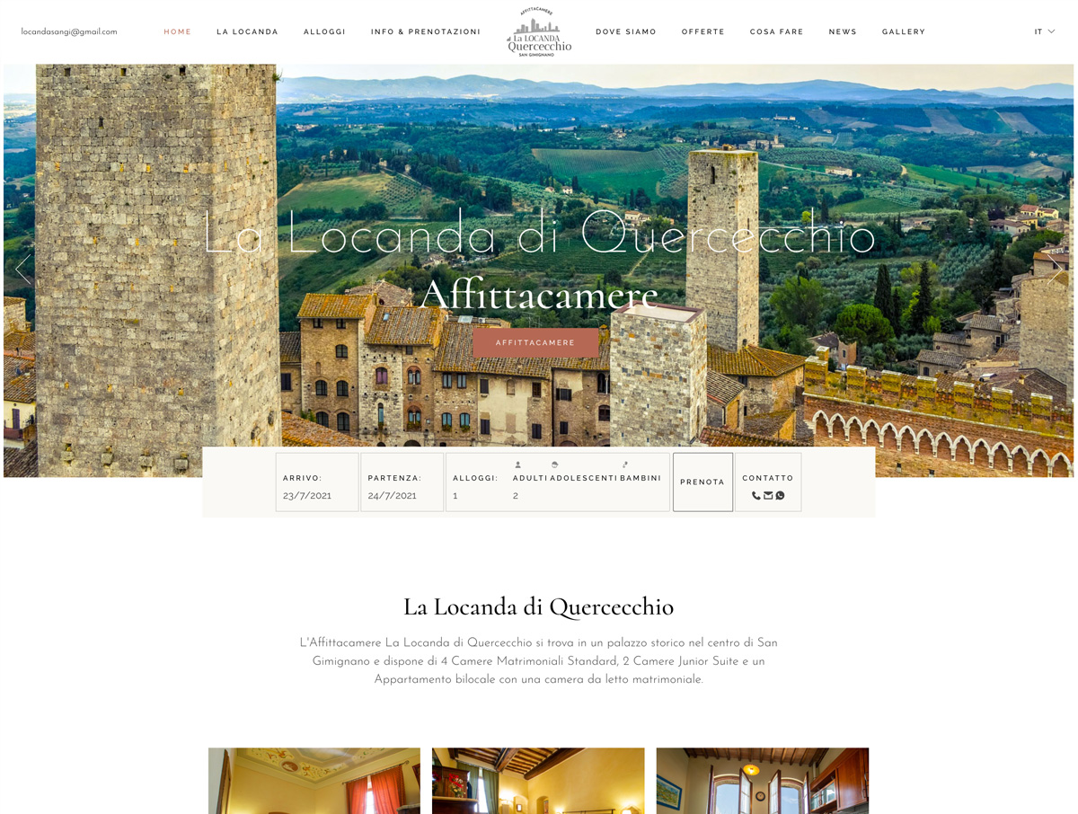 Sito web Affittacamere La Locanda di Quercecchio by SG Consulting