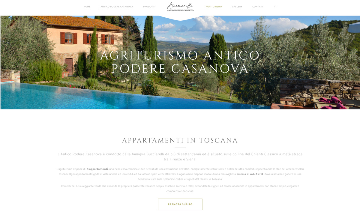 SG Consulting realizzazione sito web Antico Podere Casanova