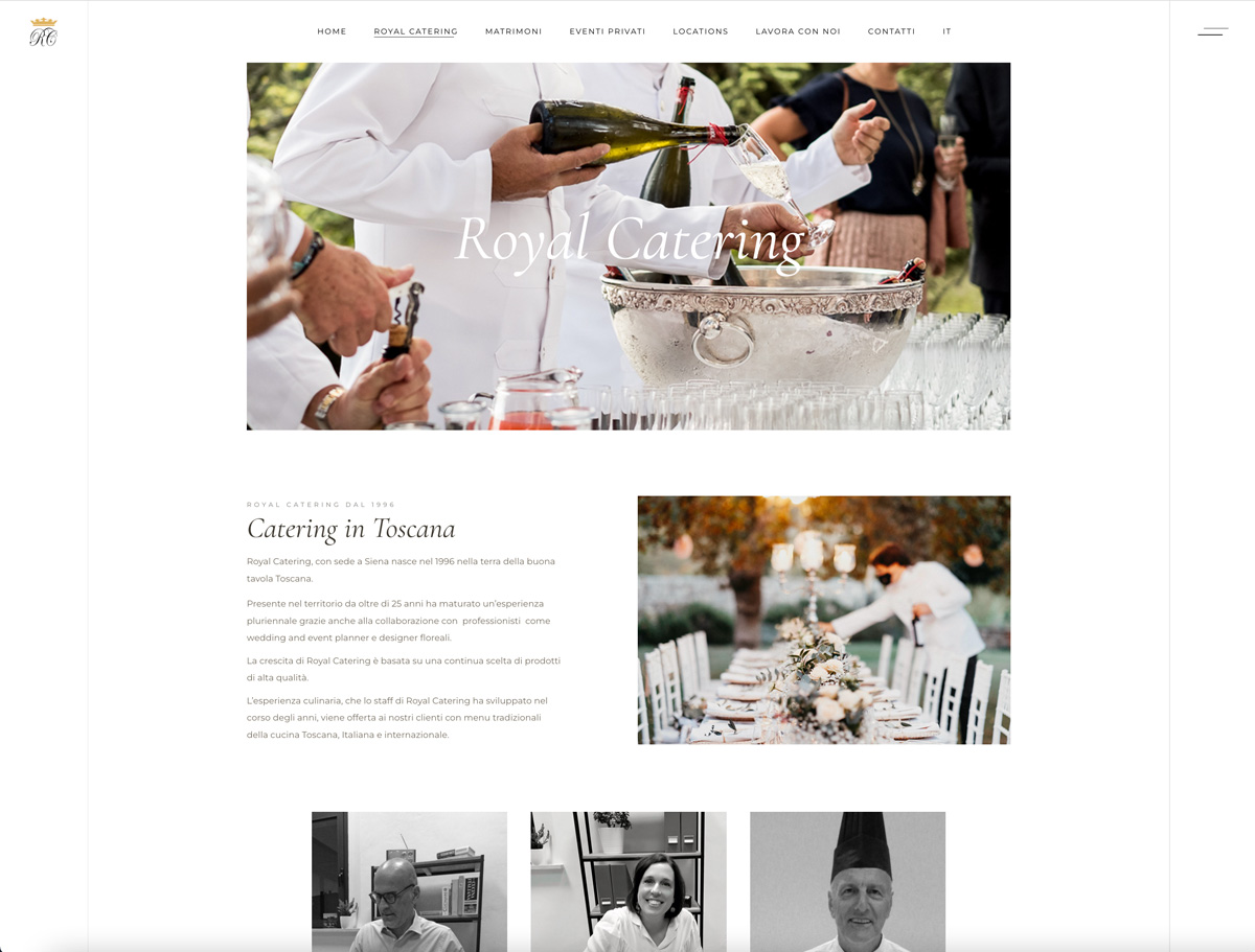 SG Consulting sito web per Royal Catering